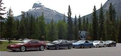 5 Fieros at Johnston Canyon