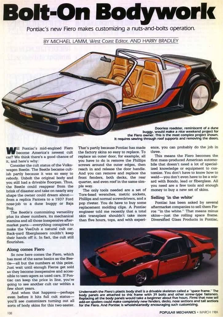 Popular Mechanics Fiero Article - Page 1