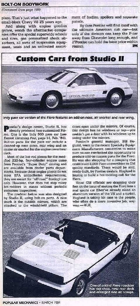 Popular Mechanics Fiero Article - Page 3